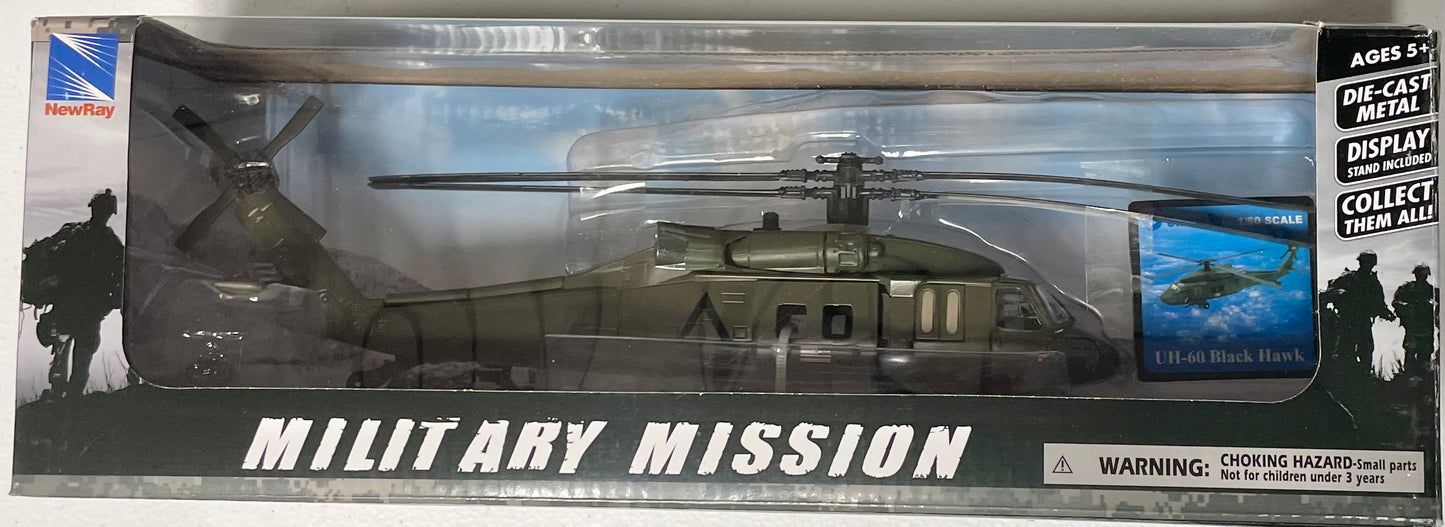 New Ray 1:60 Sikorsky UH-60 Black Hawk Helicopter