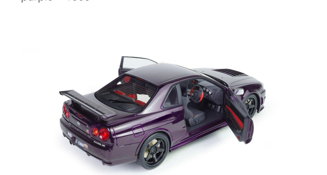 Solido 1:18 die cast 1999 Nissan Skyline GT-R Midnight Purple