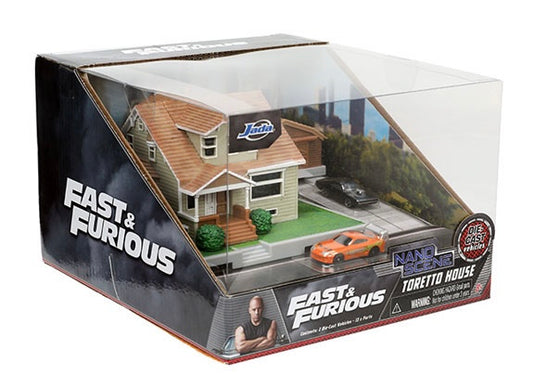 Jada Nano Scenes Fast and Furious Toretto House Diorama with 2 Cars