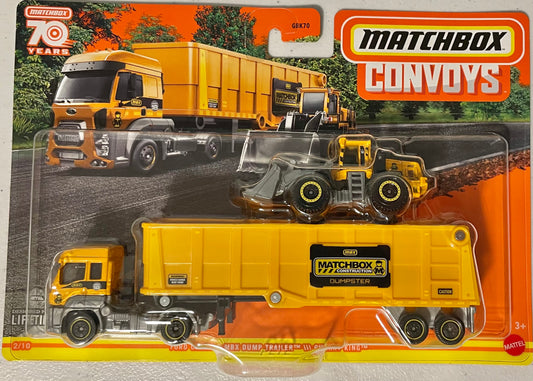 Matchbox 1:64 diecast Ford Cargo with Dump Trailer and Quarry King