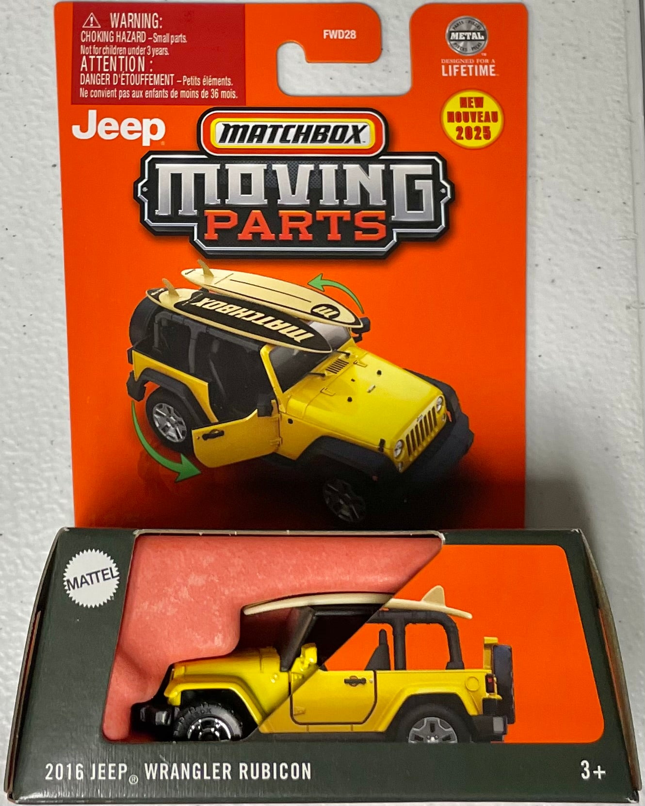 Matchbox 1:64 die cast 2016 Jeep Wrangler Rubicon