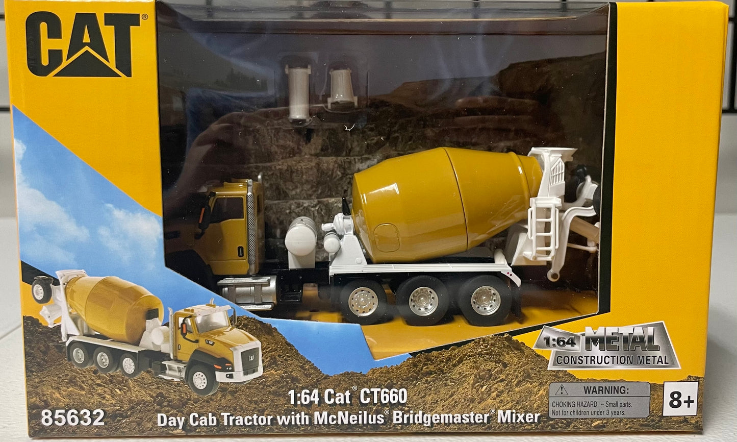 Diecast Masters 1:64 die cast CAT CT660 McNeilus Bridgemaster Concrete Mixer Truck