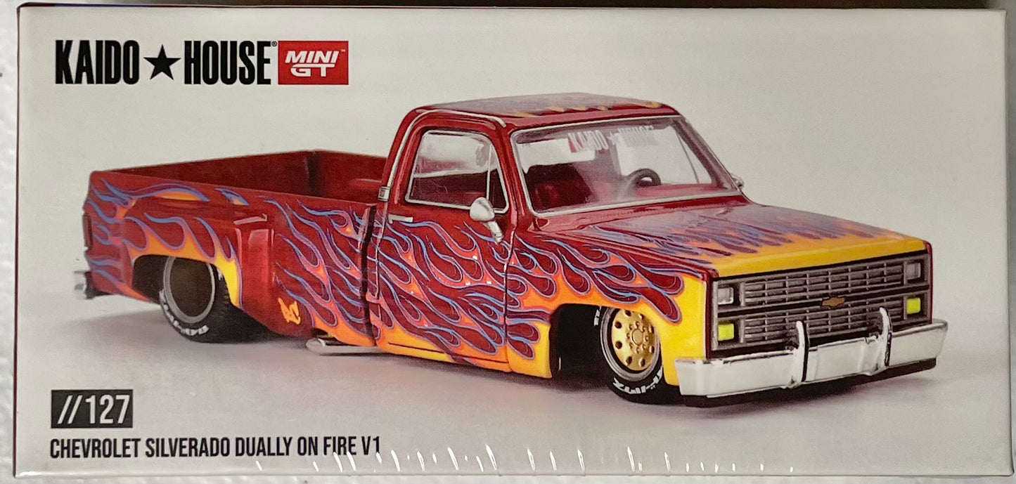 Kaido House 1:64 Chevy Silverado Dually on Fire V1