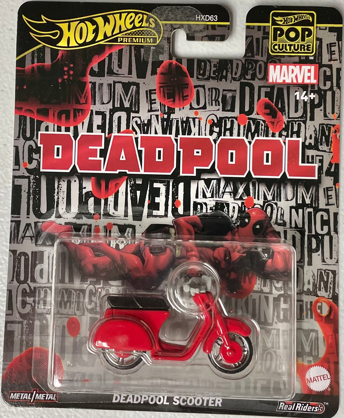 Hot Wheels 1:64 diecast Marvel Deadpool Scooter