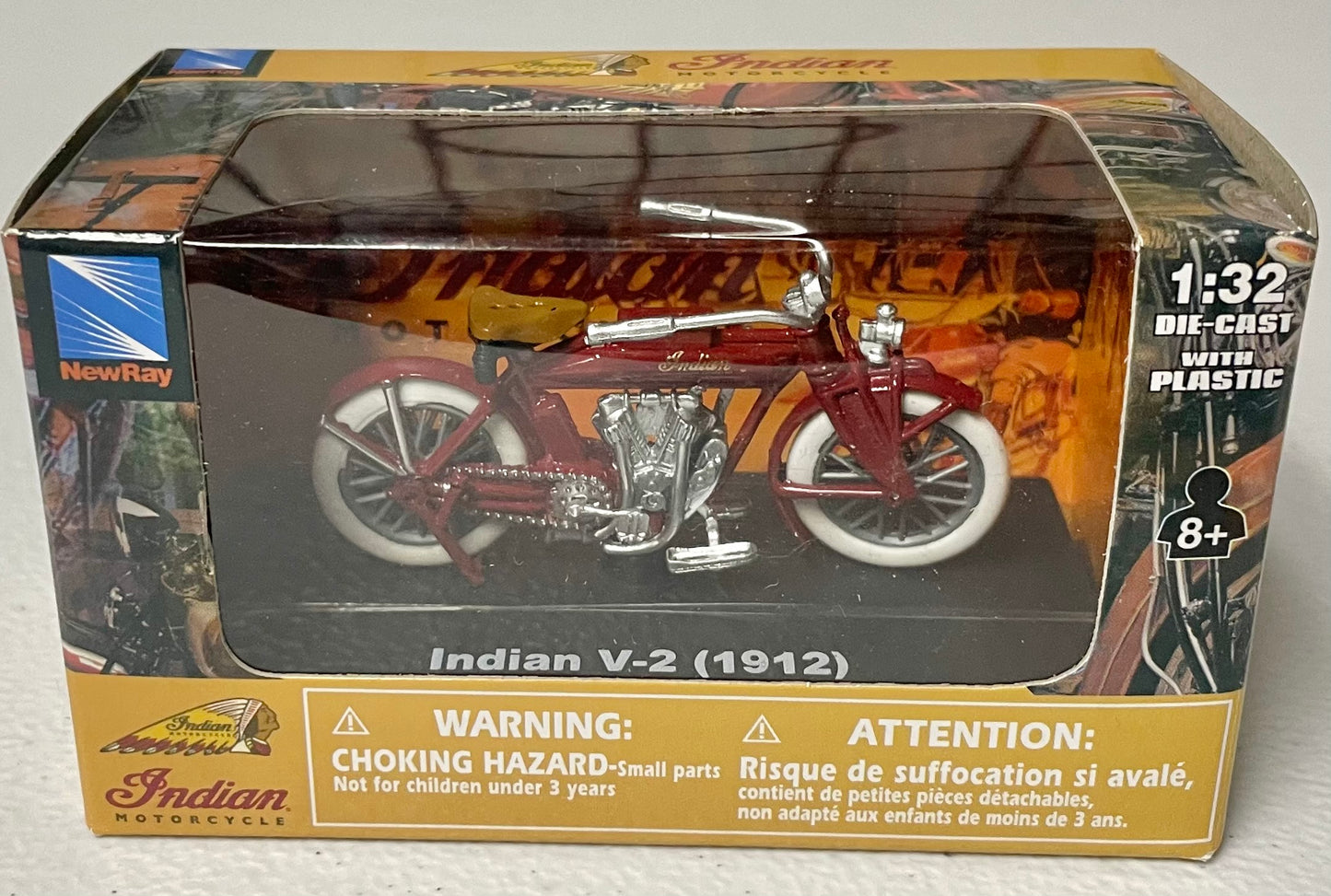 New Ray 1:32 die cast 1912 Indian V-2 Motorcycle