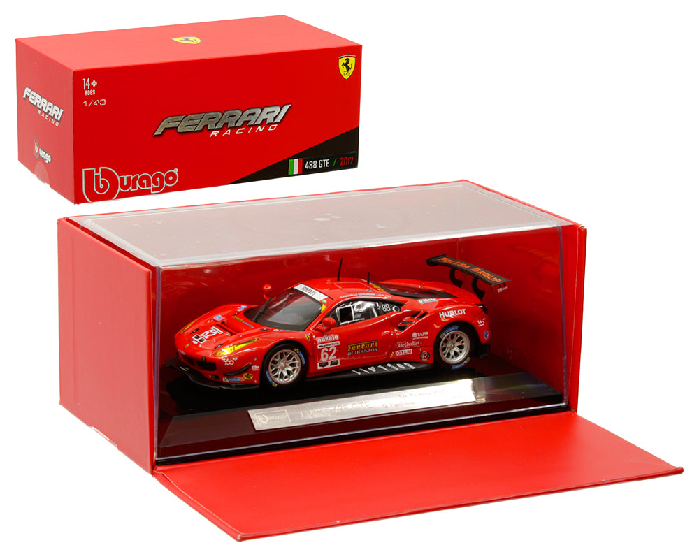Bburago 1:43 die cast Ferrari Racing 2017 Ferrari 488 GTE #62