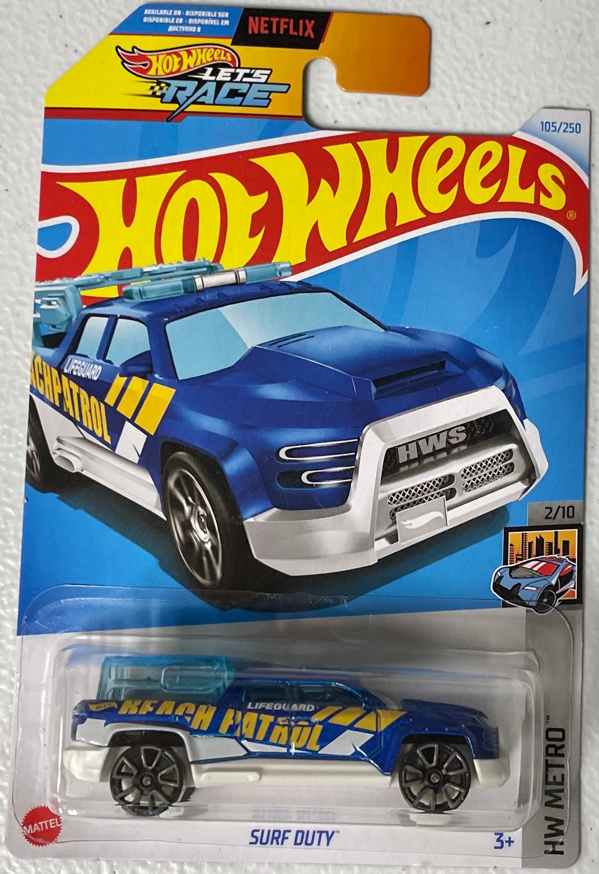 Hot Wheels 1:64 die cast Surf Duty Pickup Truck