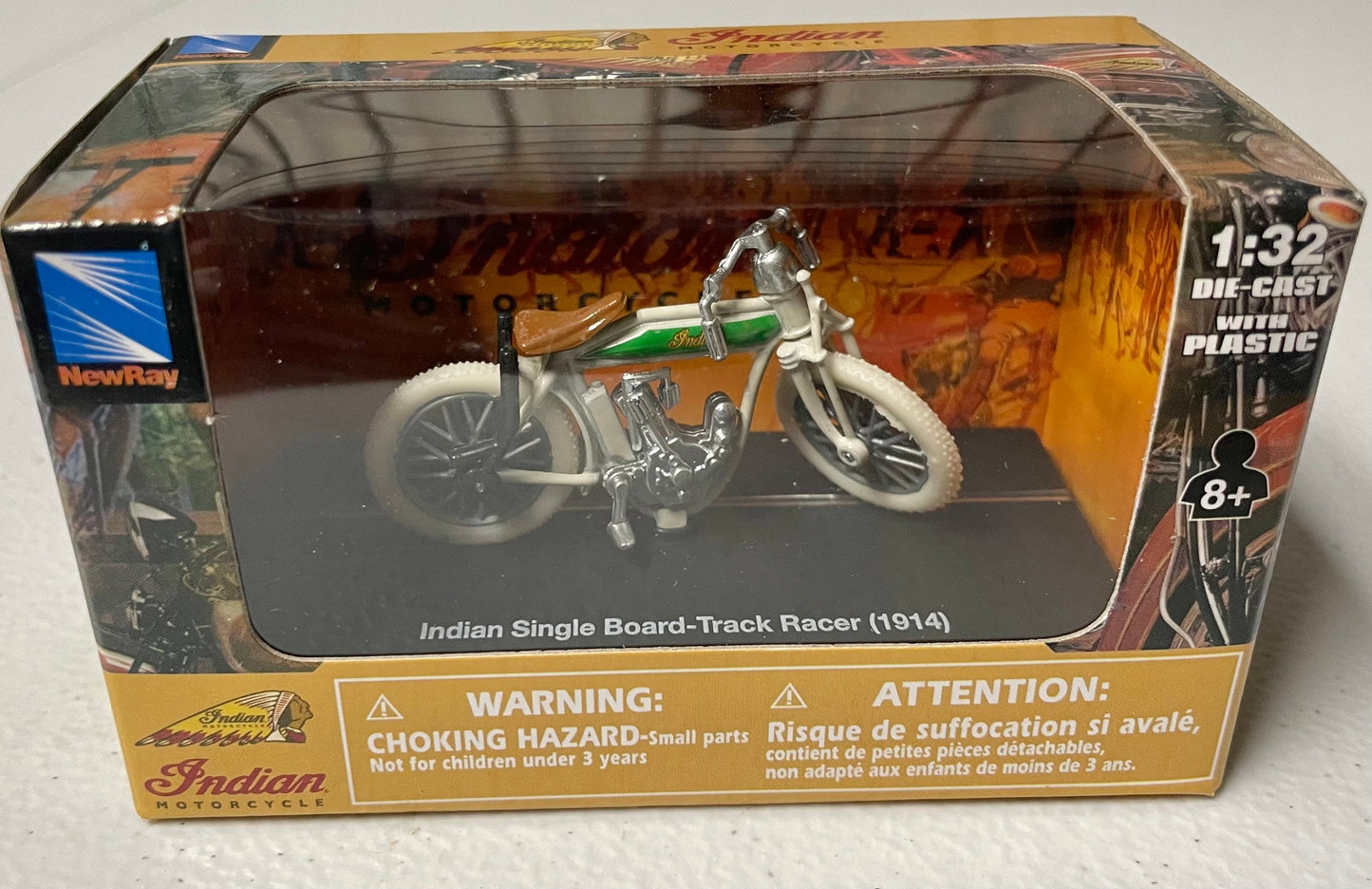 New Ray 1:32 die cast 1914 Indian Single Board Track Racer Motorcycle