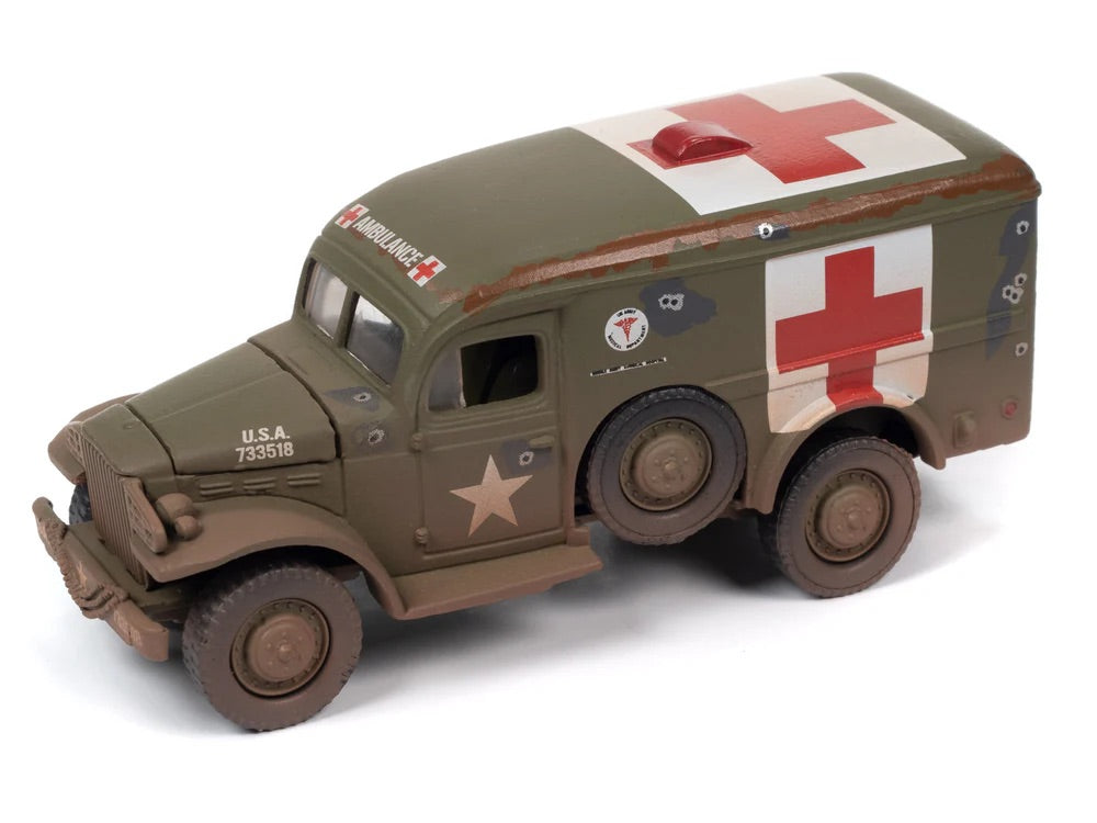 Johnny Lightning 1:64 die cast Korean War Dodge WC54 Ambulance CHASE