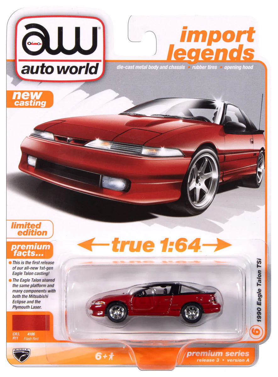 Auto World 1:64 die cast 1990 Eagle Talon TSI Red
