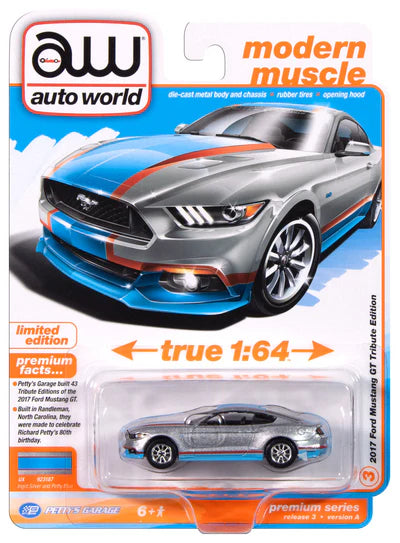 Auto World 1:64 die cast 2017 Ford Mustang GT Petty Tribute Edition