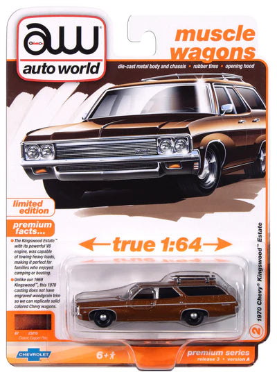 Auto World 1:64 die cast 1970 Chevy Kingswood Estate Wagon