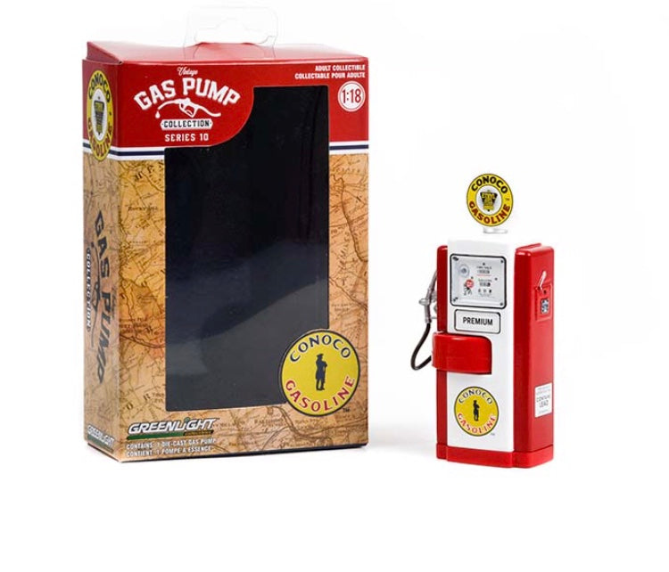Greenlight Vintage Gas Pumps 1:18 Wayne 100-A Conoco Ethyl Gasoline replica