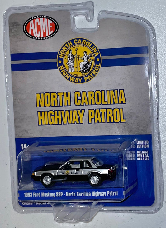 Acme 1:64 die cast 1993 Ford Mustang North Carolina Highway Patrol