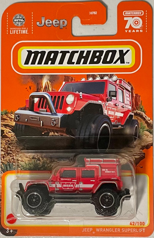 Matchbox 1:64 die cast Jeep Wrangler Superlift