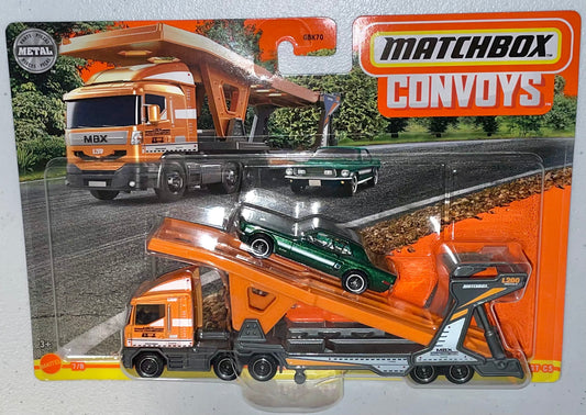 Matchbox Convoys 1:64 die cast MBX Cabover Transport with Mustang