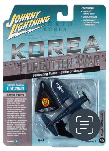 Johnny Lightning 1:64 die cast Korean War US Marines Vought F4U Corsair Airplane