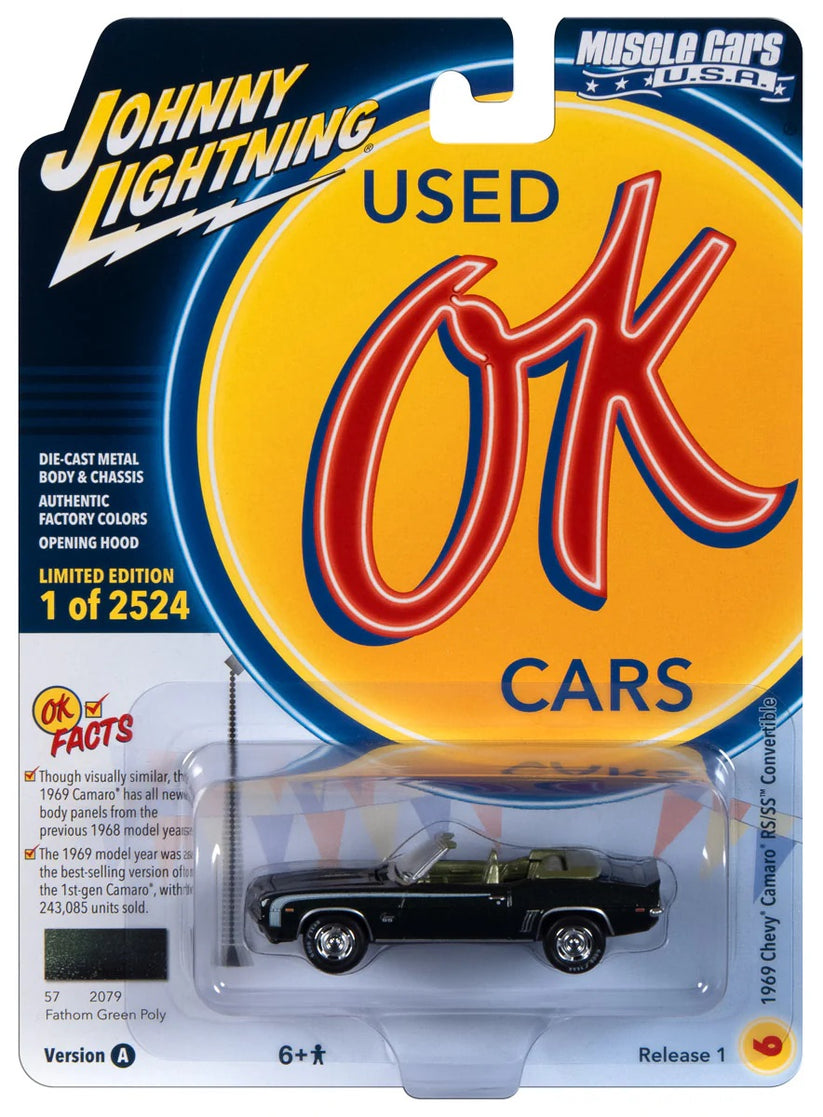 Johnny Lightning 1:64 die cast 1969 Chevy Camaro RS SS Convertible ...