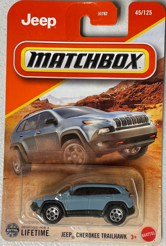 Matchbox 1:64 die cast Jeep Cherokee Trailhawk
