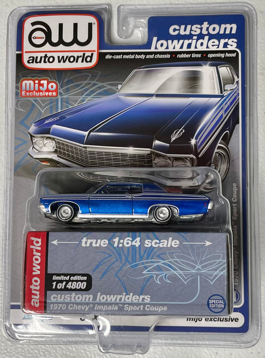 Auto World 1:64 die cast 1970 Chevy Impala Lowrider Blue
