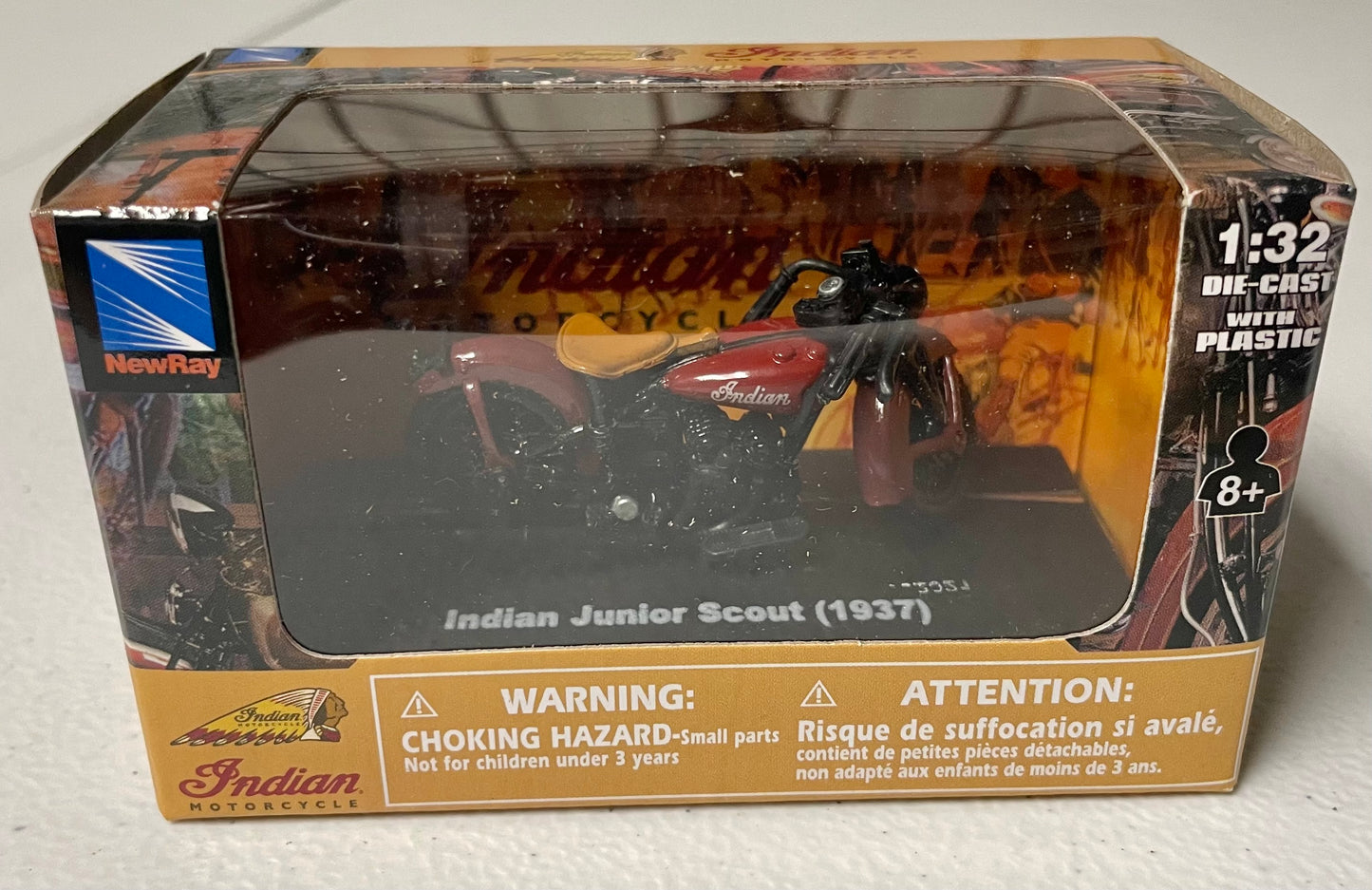 New Ray 1:32 die cast 1937 Indian Junior Scout Motorcycle