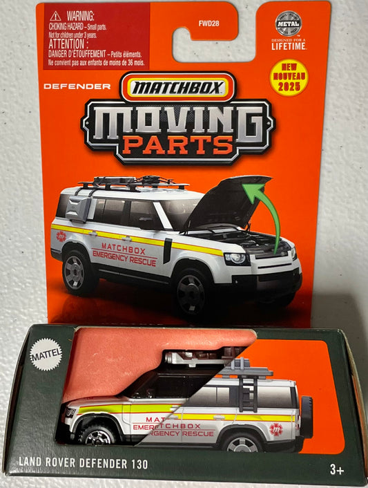 Matchbox 1:64 die cast Land Rover Defender 130 Rescue