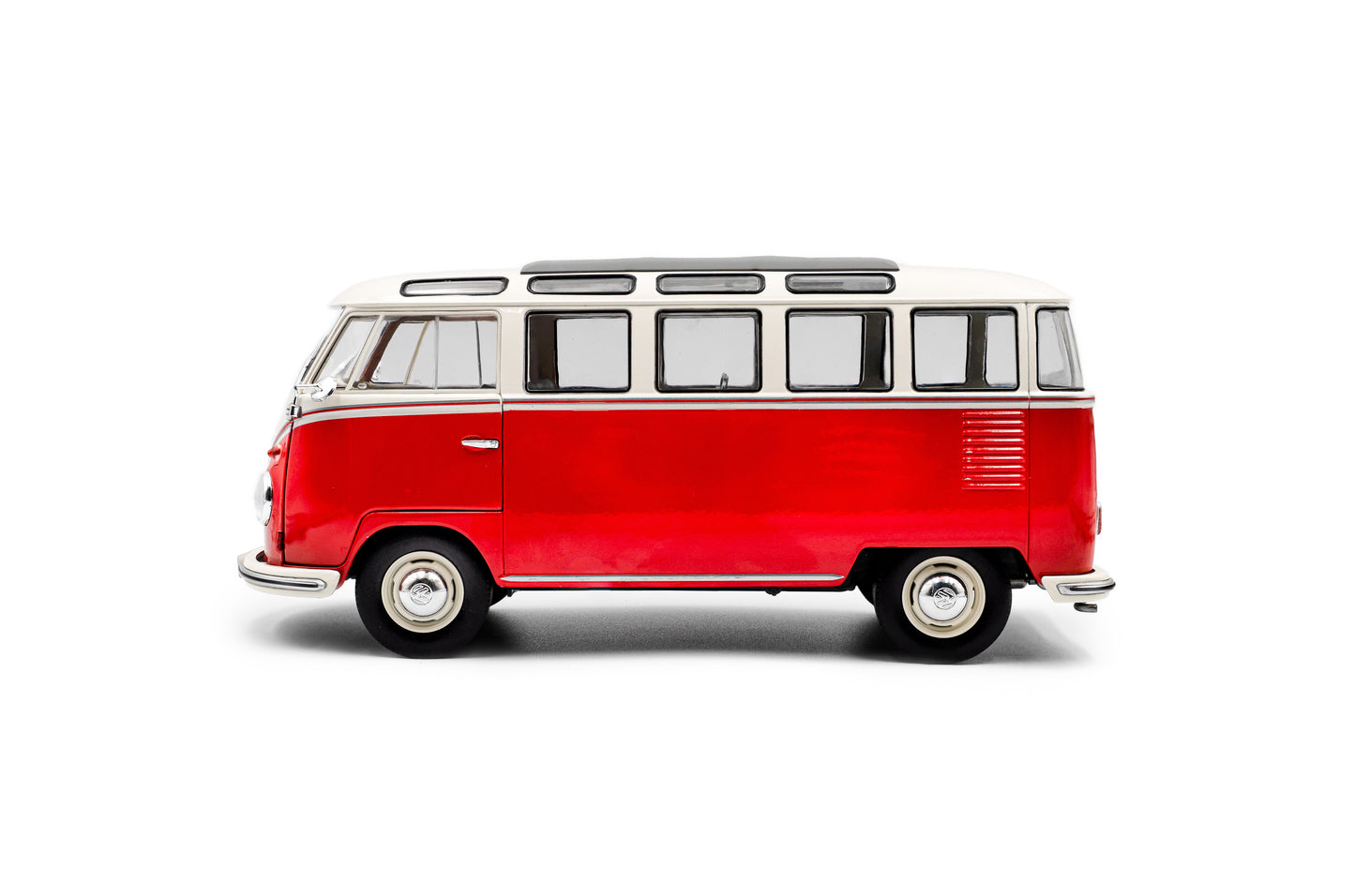 Solido 1:18 die cast 1962 VW T1 Samba Van Red/White