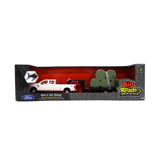 Ertl 1:32 Ford F350 Pickup with Gooseneck Trailer and Bales