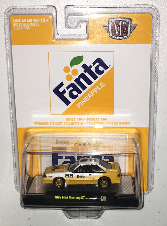 M2 Machines Fanta 1:64 die cast '88 Ford Mustang GT
