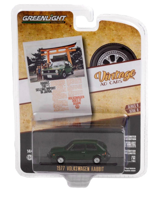 Greenlight 1:64 die cast 1977 VW Rabbit Vintage Ad Cars